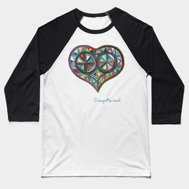 heart 3 Baseball T-Shirt by diegomanuel